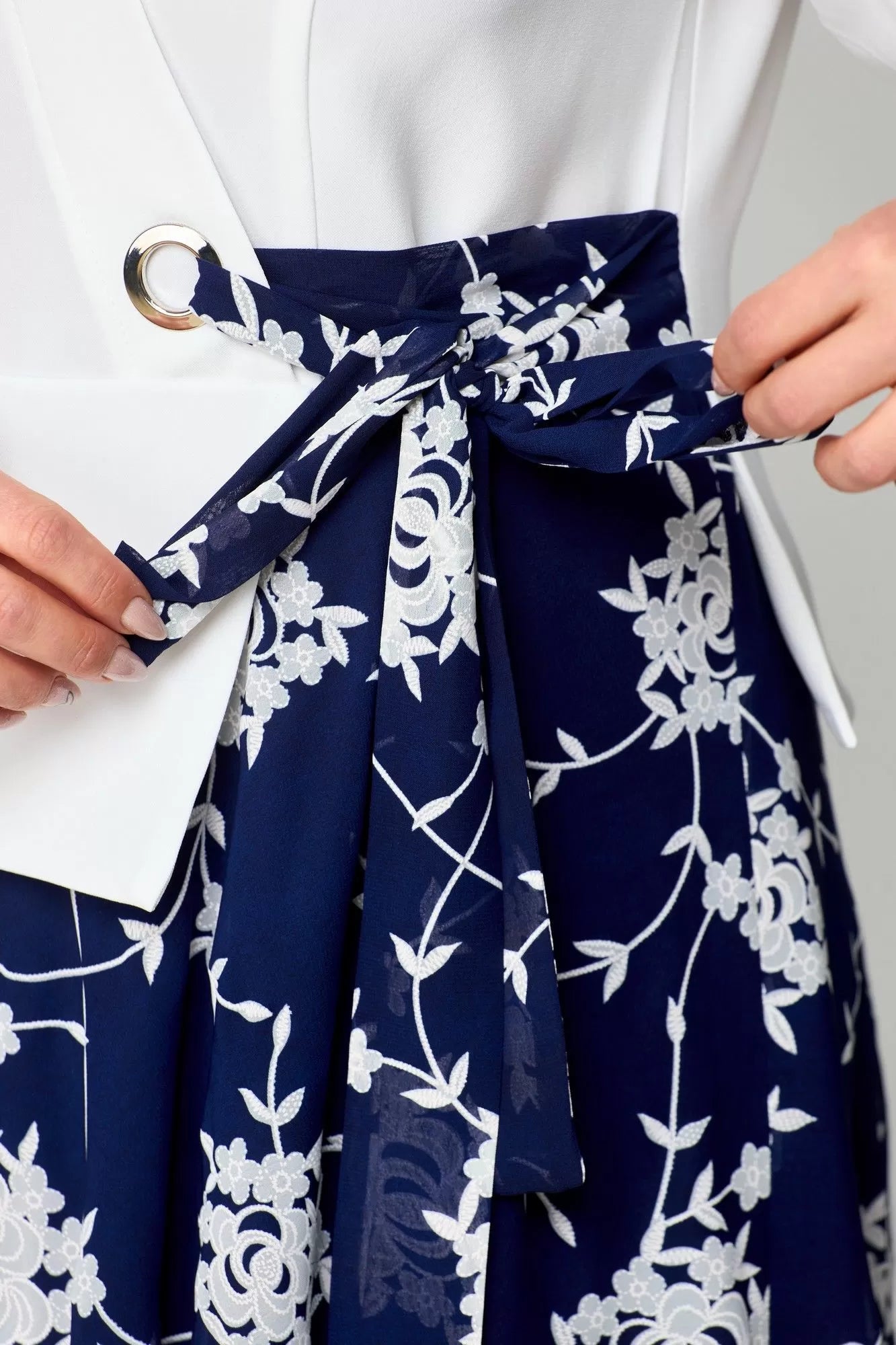 🔥【S-5XL】💃2025Νέο φόρεμα, μπλε και άσπρο απαλό στην αφή-LT