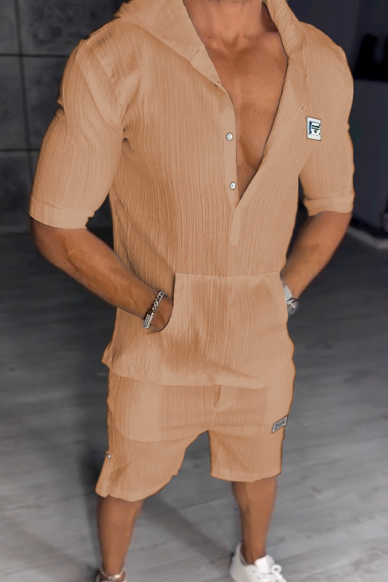 Išskirtinis vyriškas dviejų dalių komplektas su gobtuvu-LT