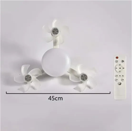 Nowoczesna lampa z wentylatorem sufitowym na gwint E27 (model 2026) – cichy wentylator LED 2 w 1 ze sterowaniem pilotem