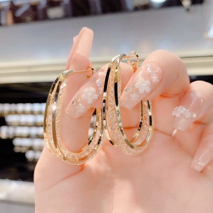 Oválne náušnice z tkanej sieťoviny🔥Ponuka -50% LACNEJŠIE🔥-GR