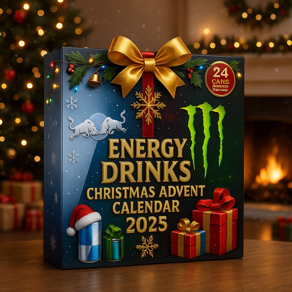 Kalendarz adwentowy w puszkach z napojami energetycznymi na rok 2025 — 24 dni świątecznych przedmiotów kolekcjonerskich!
