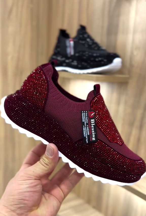 Μοντέρνα, καθημερινά αθλητικά παπούτσια με κρύσταλλα-GR