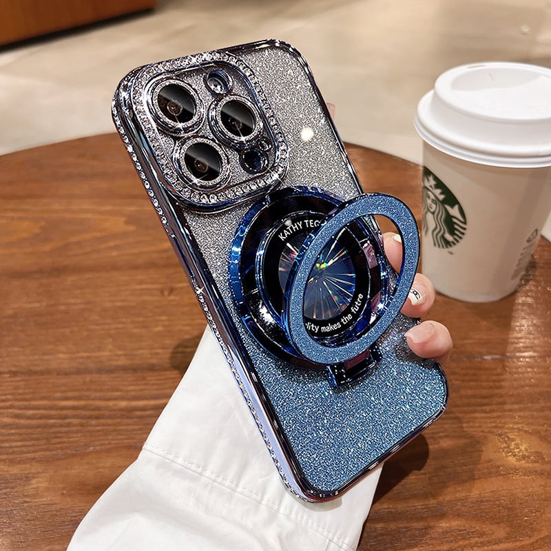 Μαγνητική θήκη iPhone με στρας με γκλίτερ και αοράτη BASE-GR