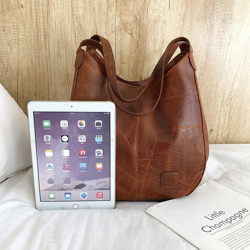 【🎊Νέα 2024】👜 Γυναικείες τσάντες ώμου σε vintage στυλ από μαλακό δέρμα με μεγάλη χωρητικότητα GR