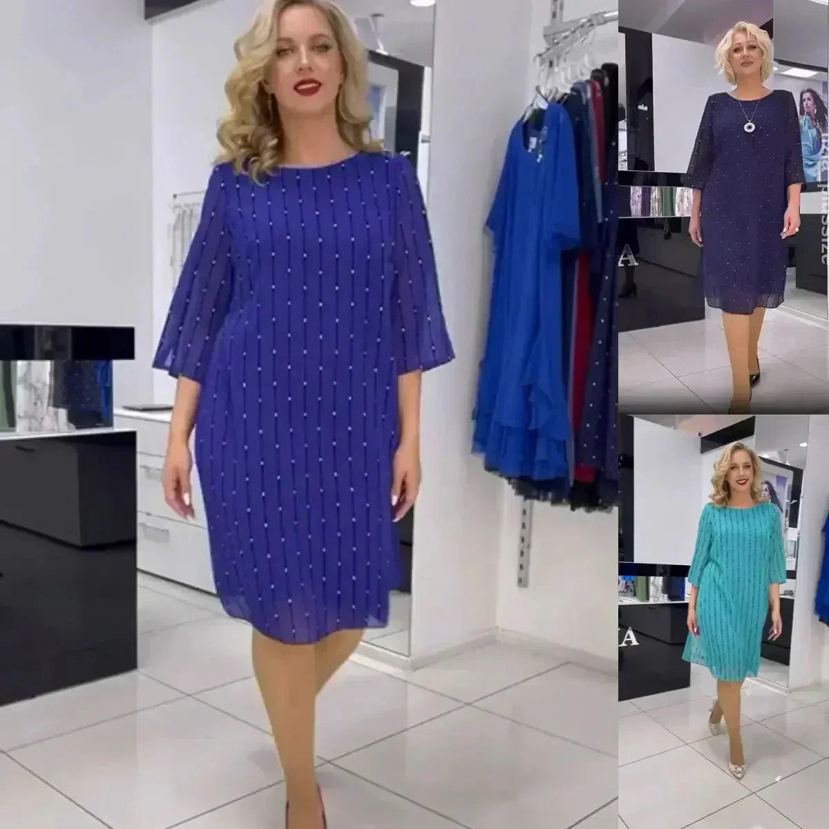 💝Modna damska sukienka z okrągłym dekoltem