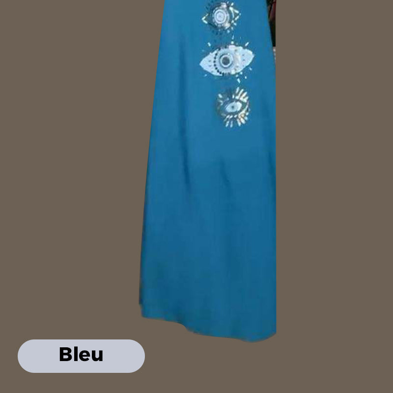 🔥Γυναικείο μαύρο φόρεμα με σχέδιο ματιών👗-GR