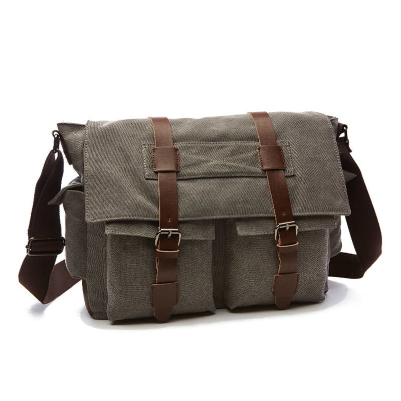 Vyriška didelės talpos drobinė rankinė per petį-LT