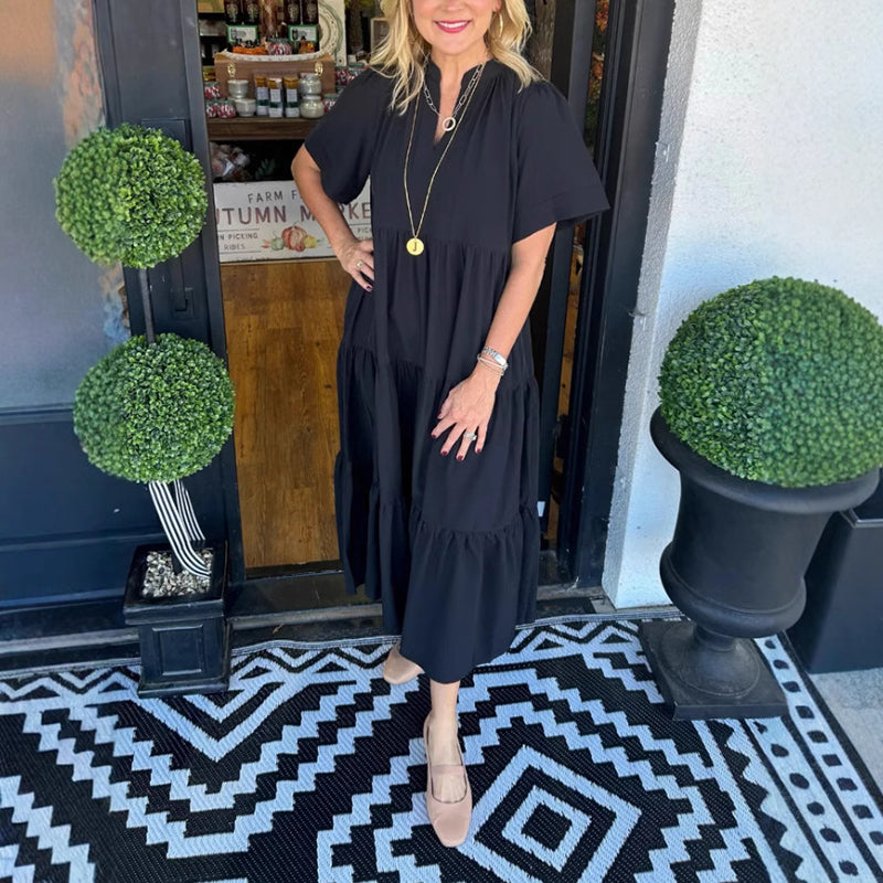 💐 Κομψή μακριά γυναικεία φούστα, πλούσια σε στρώσεις, χαλαρή και άνετη-GR