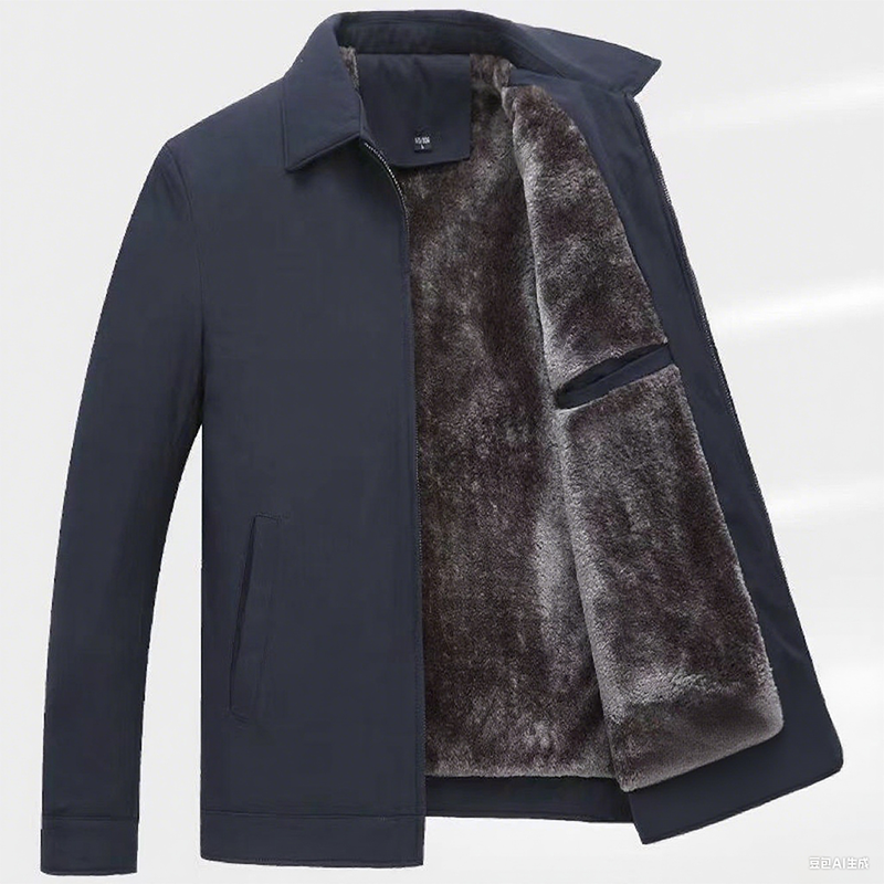 Męska, jednokolorowa, ciepła kurtka zapinana na zamek - 💪Nie gniecie się, jest wiatroszczelna, odporna na deszcz i śnieg!