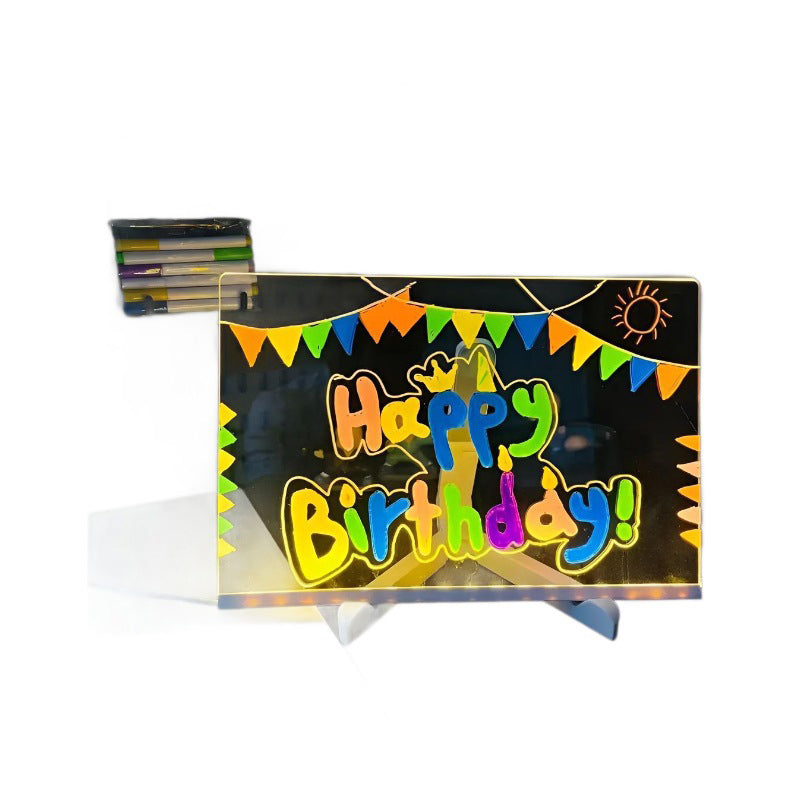 🔥👨🎨 Zmazywalna, podświetlana akrylowa tablica do rysowania ze stojakiem 🎨✨