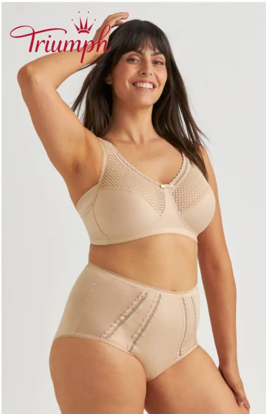 Triumph - 3 dalių komplektas 🔥 Patogi nėriniuota liemenėlė su raštu-LT