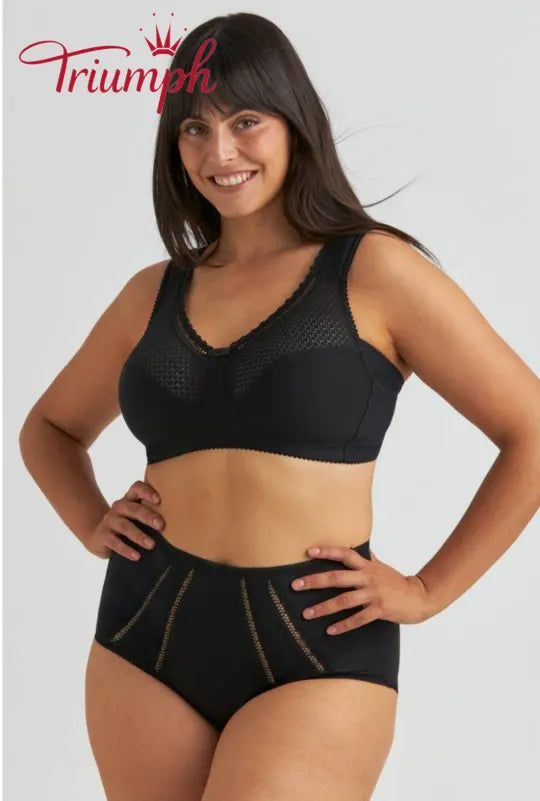 Triumph - 3 dalių komplektas 🔥 Patogi nėriniuota liemenėlė su raštu-LT