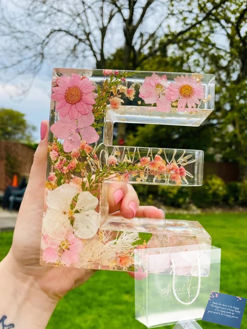 🌸Rankų darbo gėlių dervos naktinė lemputė-LT