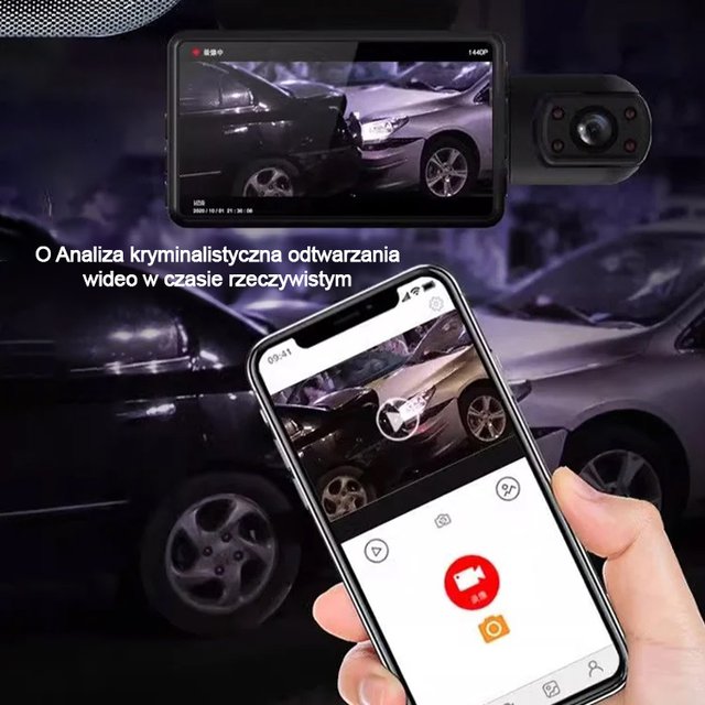 HFH-Trzy nagrywanie wysokiej jakości wifi rejestrator jazdy