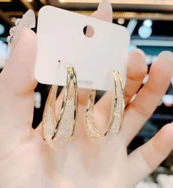 Ovalūs auskarai iš austo tinklelio🔥Akcia -50% PIGIAU🔥-LT 