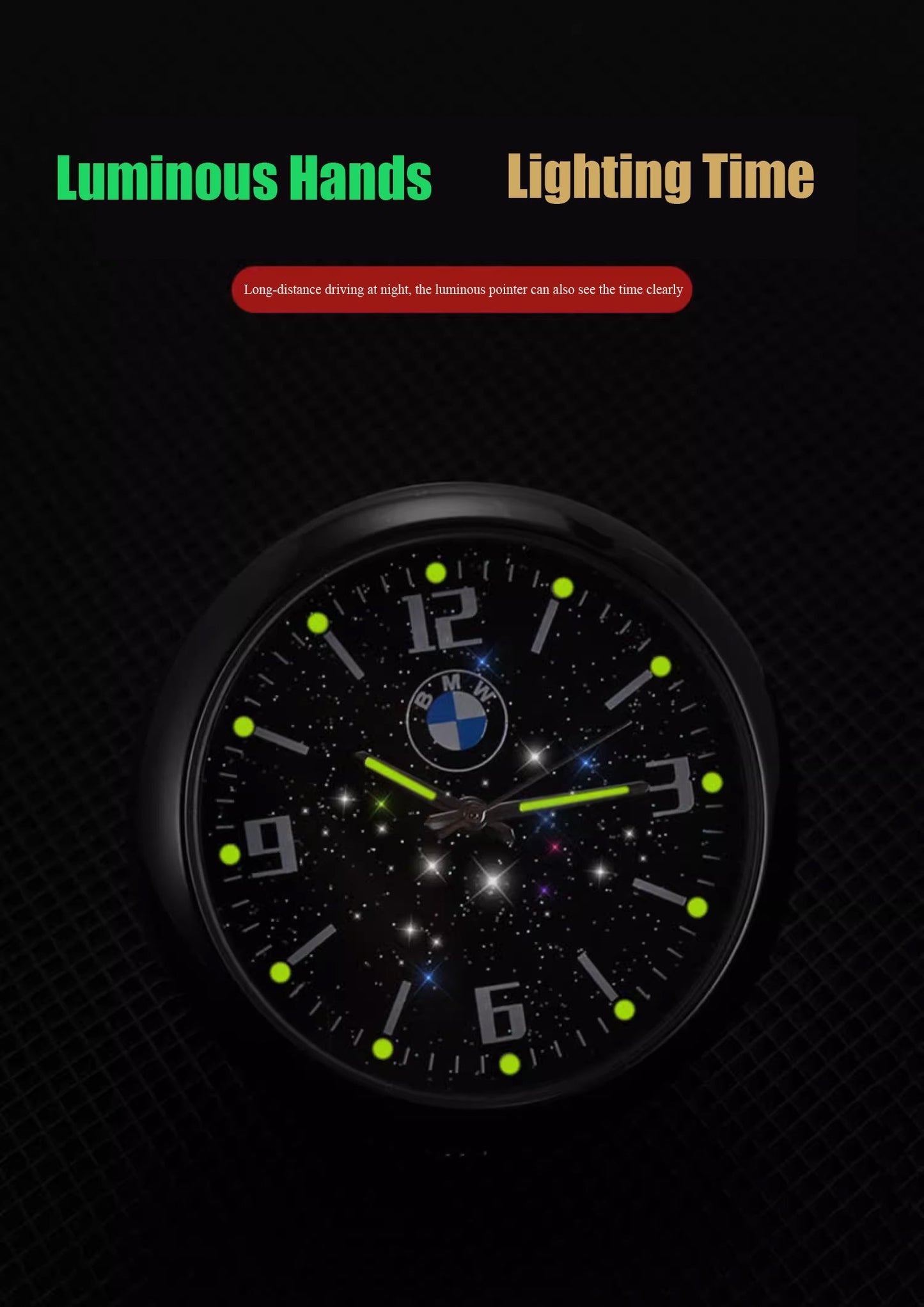 Karštas išpardavimas ✨50% nuolaida ✨Šviečiantis kvarcinis automobilio laikrodis-LT