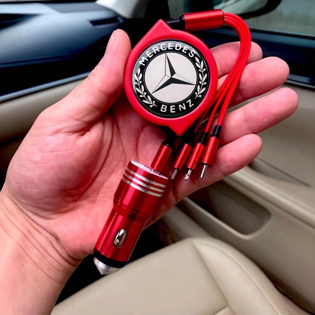 3 σε 1 ανασυρόμενο καλώδιο δεδομένων αυτοκινήτου + δωρεάν φορτιστής αυτοκινήτου-LT