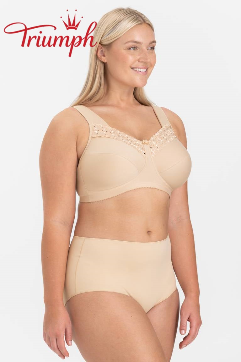 Komplet Triumph® 4-częściowy 🥰 Biustonosze z czystej bawełny z haftem — dostępne w różnych kolorach i rozmiarach
