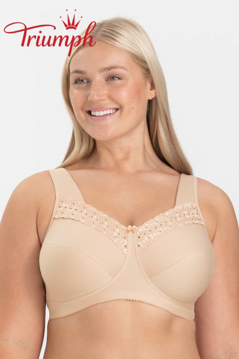 Komplet Triumph® 4-częściowy 🥰 Biustonosze z czystej bawełny z haftem — dostępne w różnych kolorach i rozmiarach