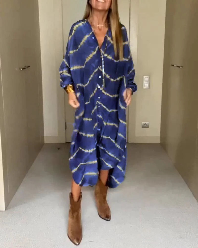 Voľná dlhá sukňa Kathiadress Plus veľkosti s digitálnou potlačou-SK