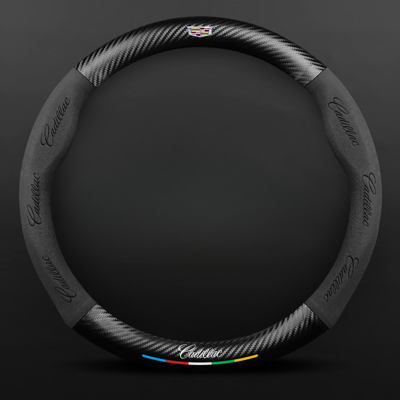 TrackVibe | Κάλυμμα τιμονιού από μαύρο σουέτ άνθρακα – Αντιολισθητικό και ανθεκτικό στη φθορά-GR