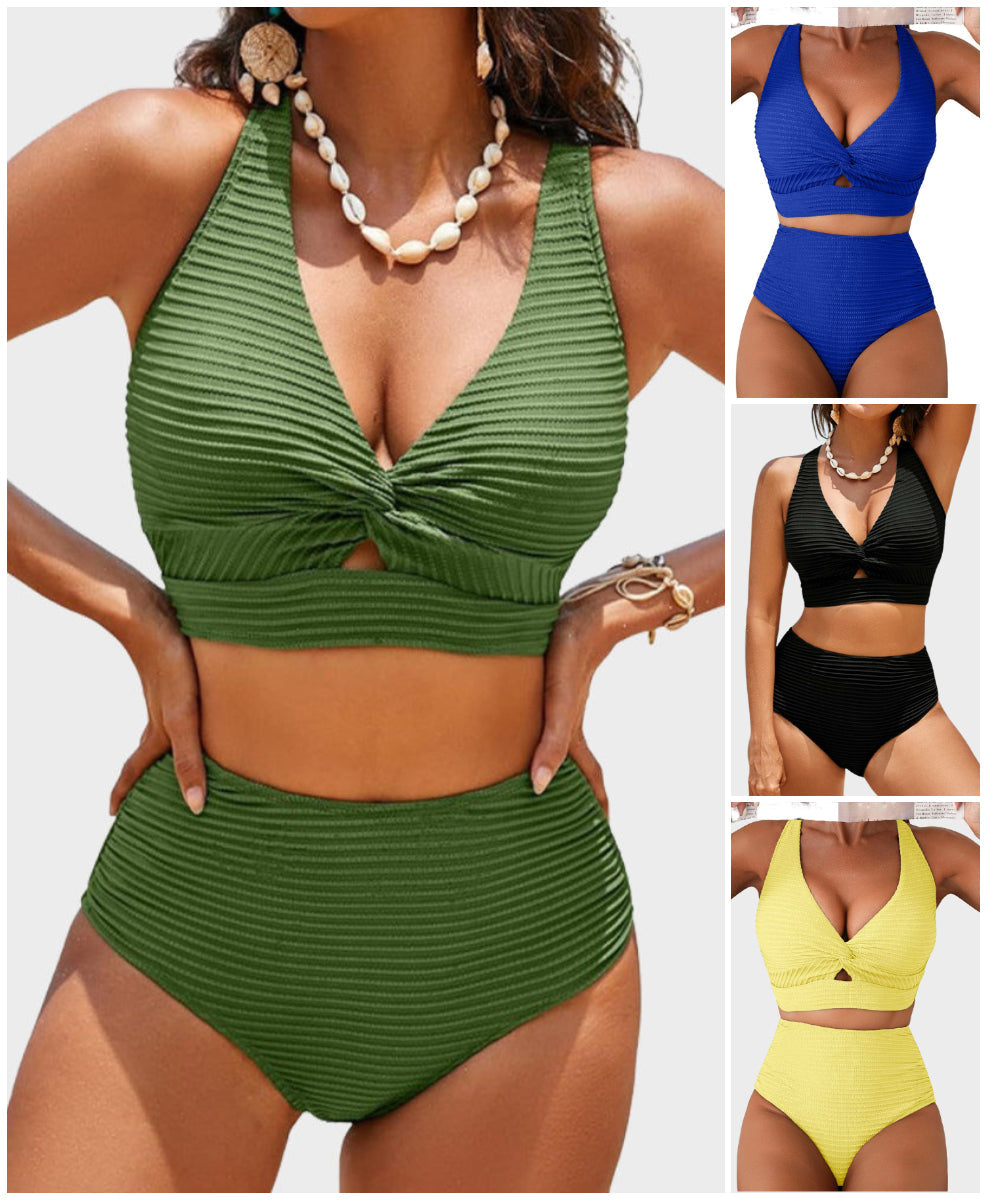 👙Aukšto liemens bikinio komplektas-LT