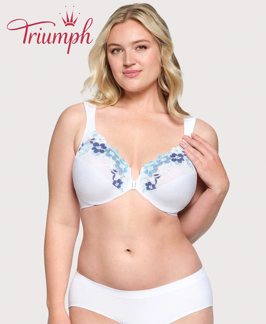 Triumph - (3 τεμάχια) Σουτιέν από βαμβάκι με κεντημένη δαντέλα, κλείσιμο μπροστά-GR