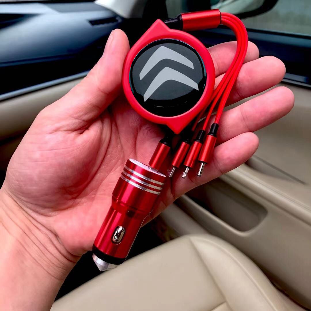 Αποσπώμενο καλώδιο δεδομένων αυτοκινήτου 3 σε 1 + δωρεάν φορτιστής αυτοκινήτου-GR