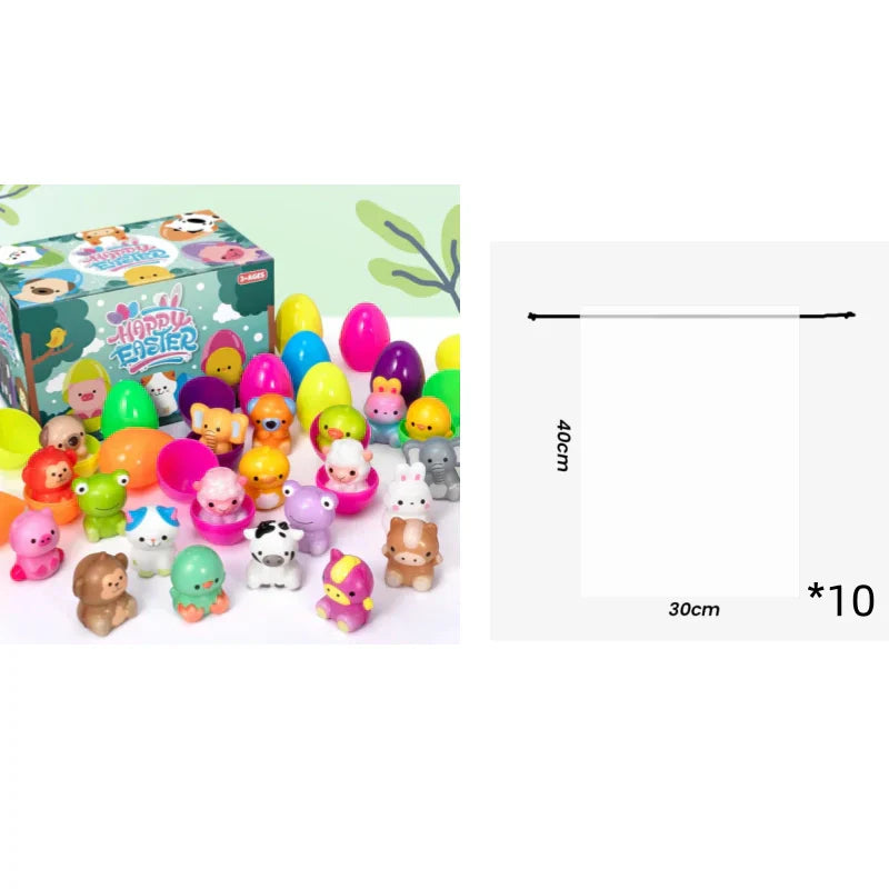 🎁12/24 szt. wypełnionych, wolno rosnących zabawek w kształcie jajek wielkanocnych