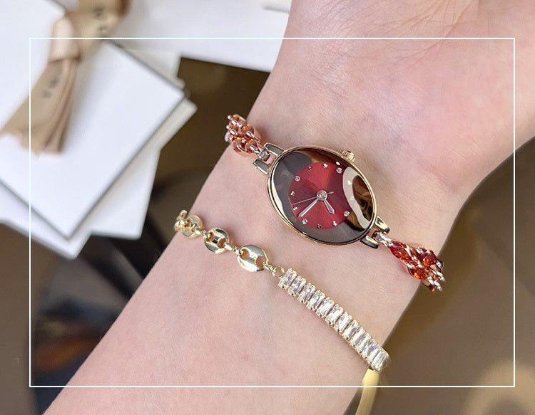 Moteriškas spalvingas cirkonio apyrankių laikrodis-LT