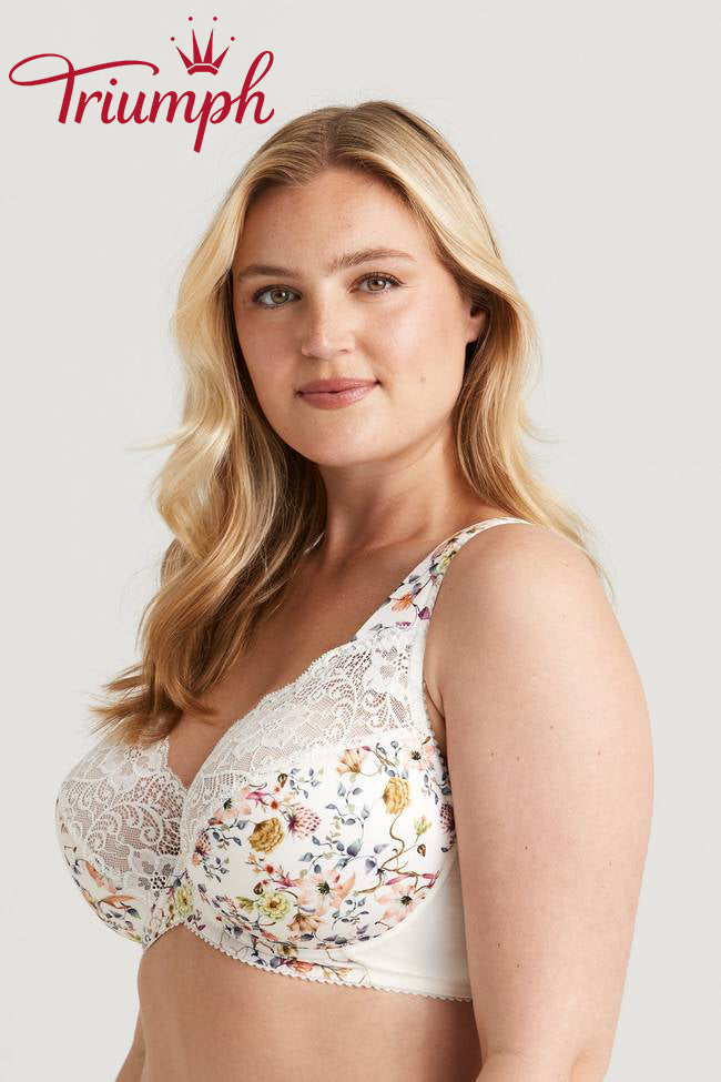 Trojdielna podprsenka Triumph®💖 z čipky s kvetinovou výšivkou-SK