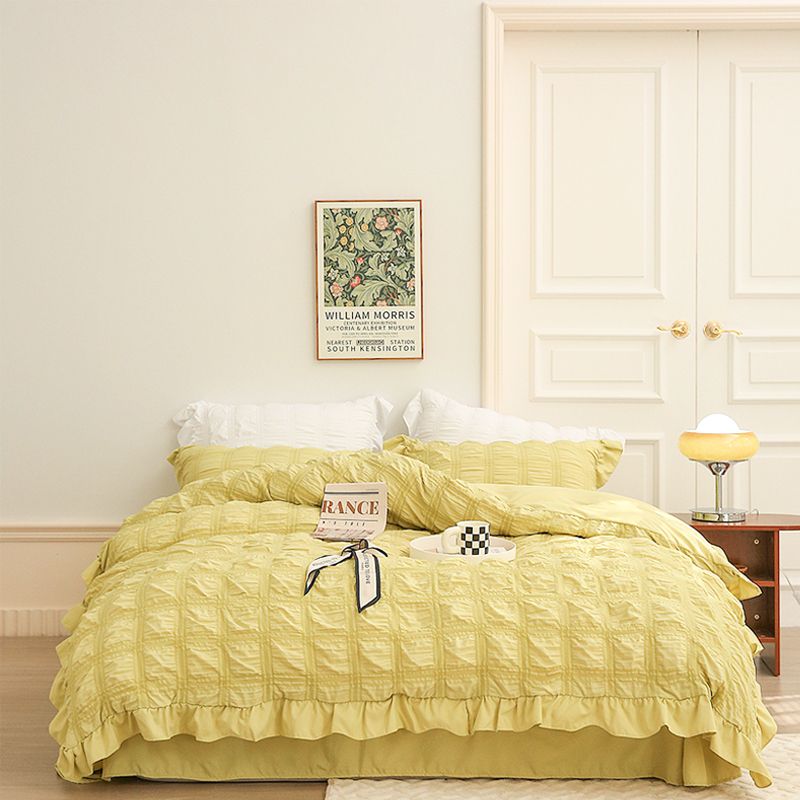 ✨ Εξαιρετική Αξία✨ Σετ 4 τεμαχίων από δαντελένιο πάπλωμα Icy Seersucker Summer Cool 