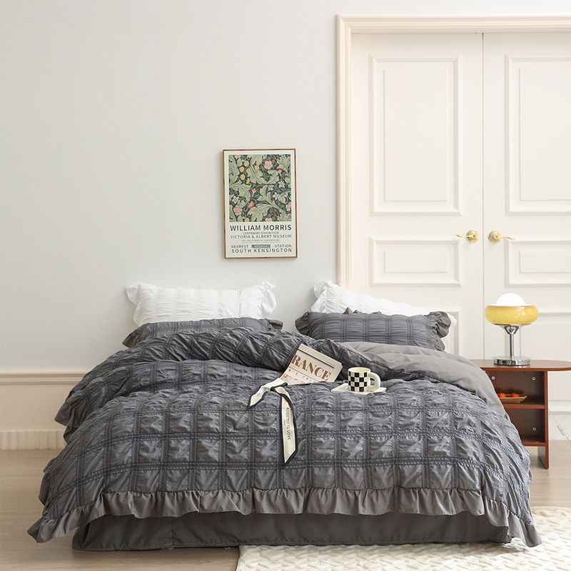 ✨ Εξαιρετική Αξία✨ Σετ 4 τεμαχίων από δαντελένιο πάπλωμα Icy Seersucker Summer Cool 