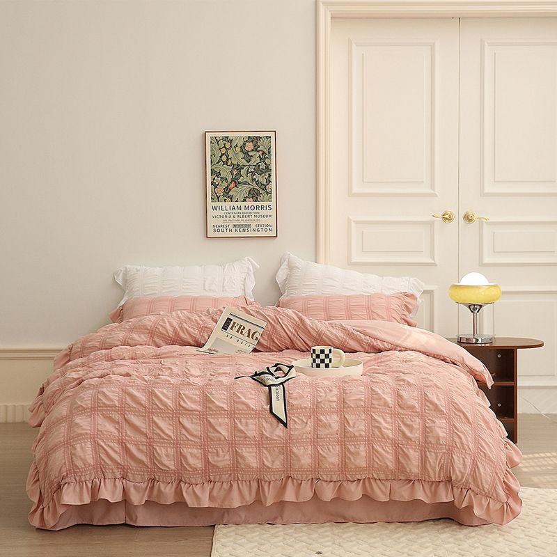 ✨ Εξαιρετική Αξία✨ Σετ 4 τεμαχίων από δαντελένιο πάπλωμα Icy Seersucker Summer Cool 