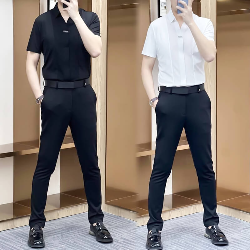 👔 Ανδρικό πουκάμισο Patchwork σε Business Casual στυλ-GR