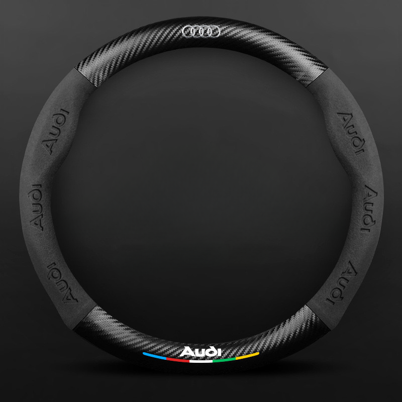 TrackVibe | Κάλυμμα τιμονιού από μαύρο σουέτ άνθρακα – Αντιολισθητικό και ανθεκτικό στη φθορά-GR