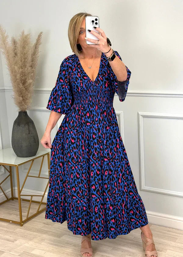 💥🔥Πλιέ φόρεμα με λεοπάρ μοτίβο-GR