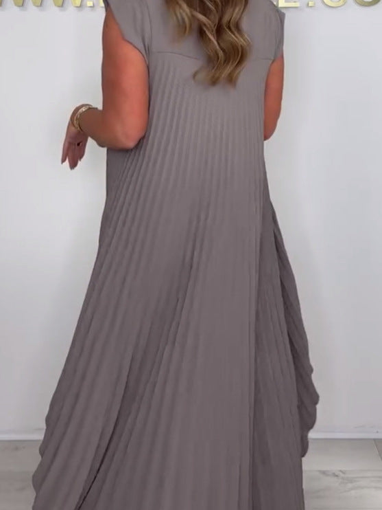 💖Πλιέ κοντομάνικη μπλούζα και φαρδύ παντελόνι-GR