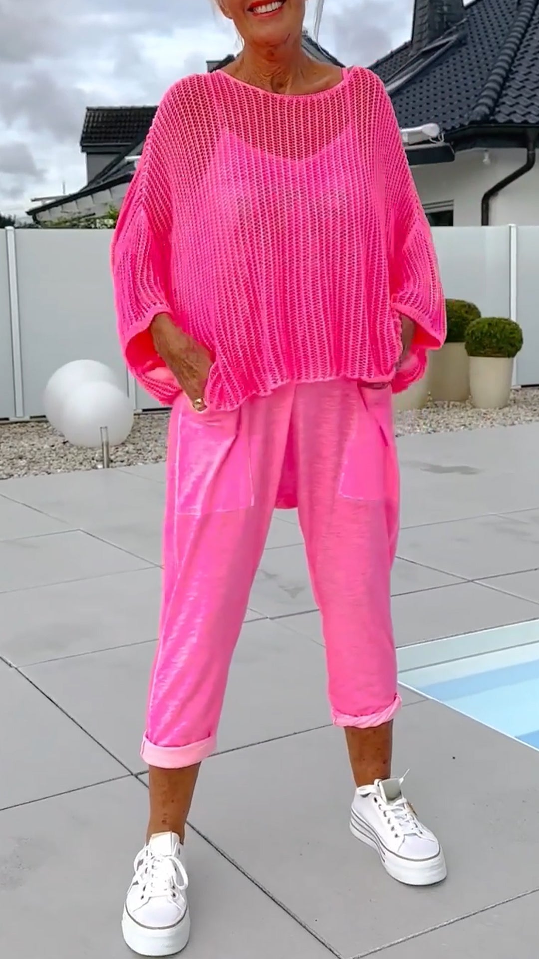 🌸Moteriškas kombinezonas + laisvas viršutinis sluoksnis su iškirptu šaliku-LT