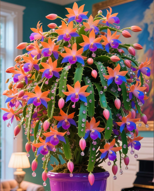 🦀Mieszane kolory cebul Schlumbergera – łatwe w pielęgnacji kwiaty w każdym odcieniu, nawet zimą ❄️🌈
