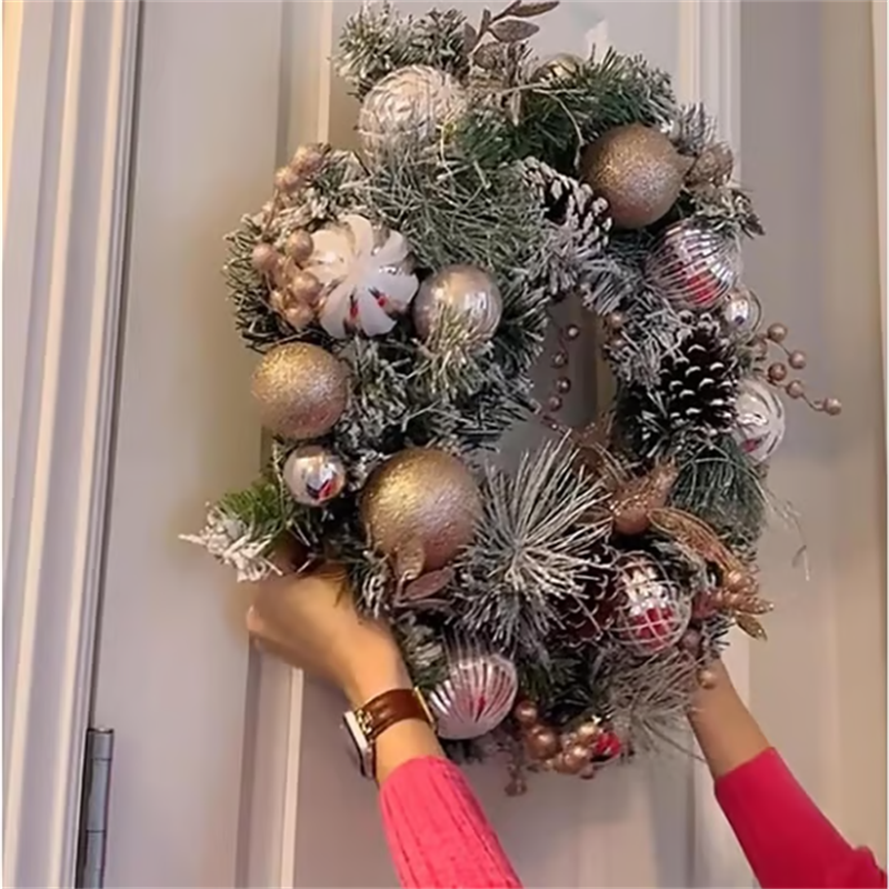 🏠Nerūdijančio plieno siurbimo kabliukas kalėdiniams vainikams - LT