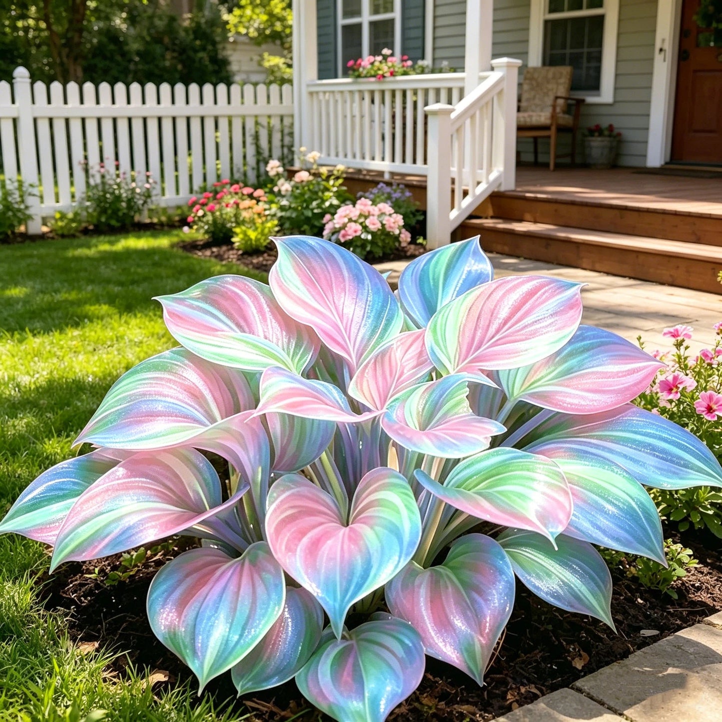 💎 Rzadka, wielokolorowa, opalowa hosta 🌿 Oszałamiające liście, które błyszczą przez cały sezon
