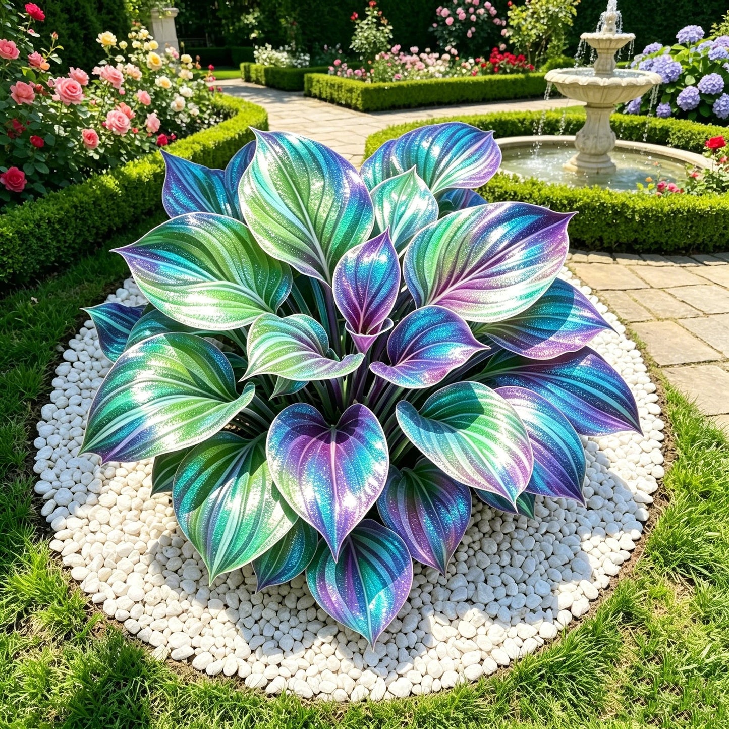 💎 Rzadka, wielokolorowa, opalowa hosta 🌿 Oszałamiające liście, które błyszczą przez cały sezon