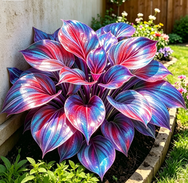 💎 Rzadka, wielokolorowa, opalowa hosta 🌿 Oszałamiające liście, które błyszczą przez cały sezon