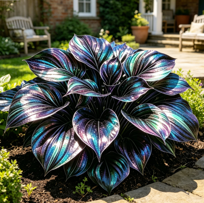 💎 Rzadka, wielokolorowa, opalowa hosta 🌿 Oszałamiające liście, które błyszczą przez cały sezon