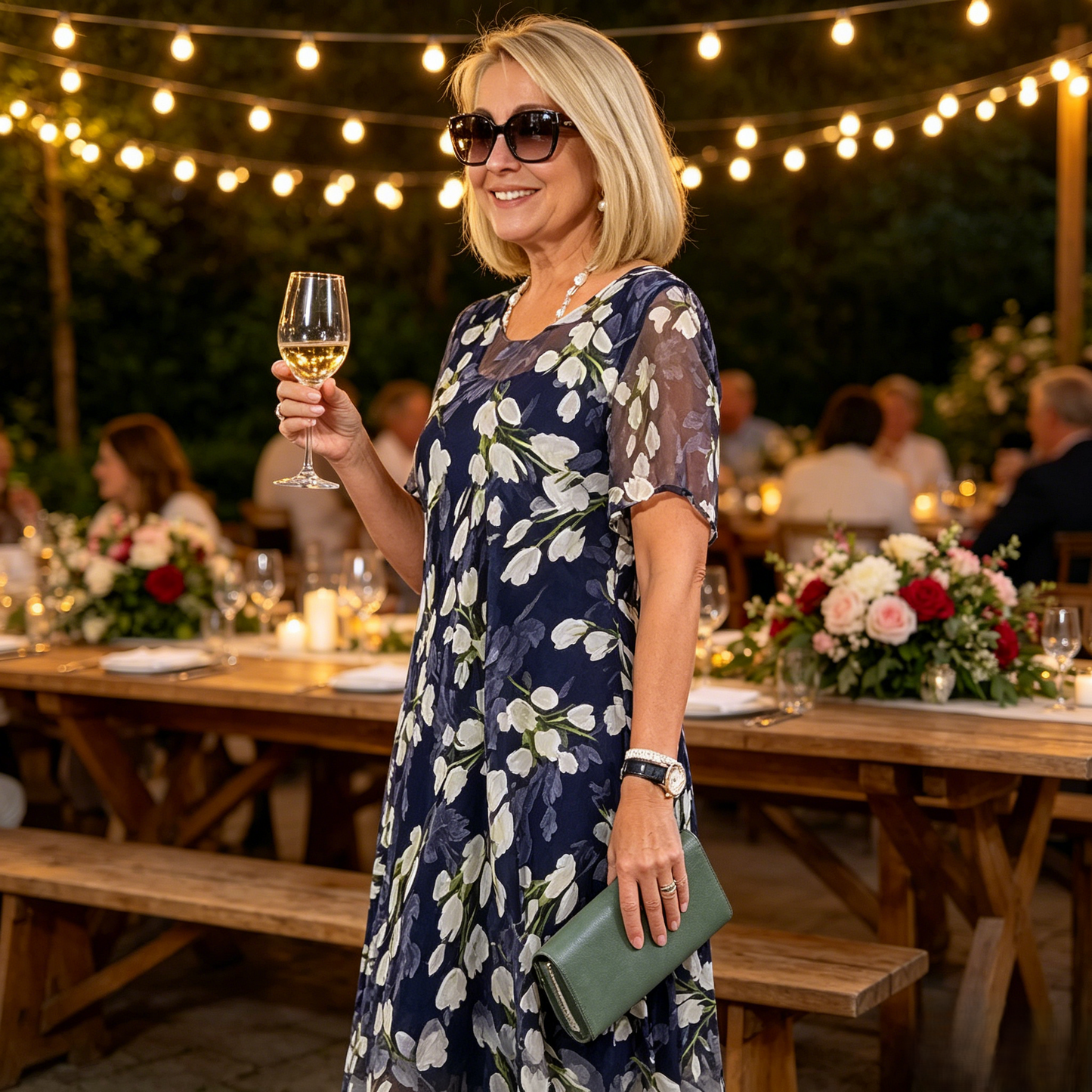 Damska sukienka imprezowa o kroju litery A w kwiatowy wzór👗