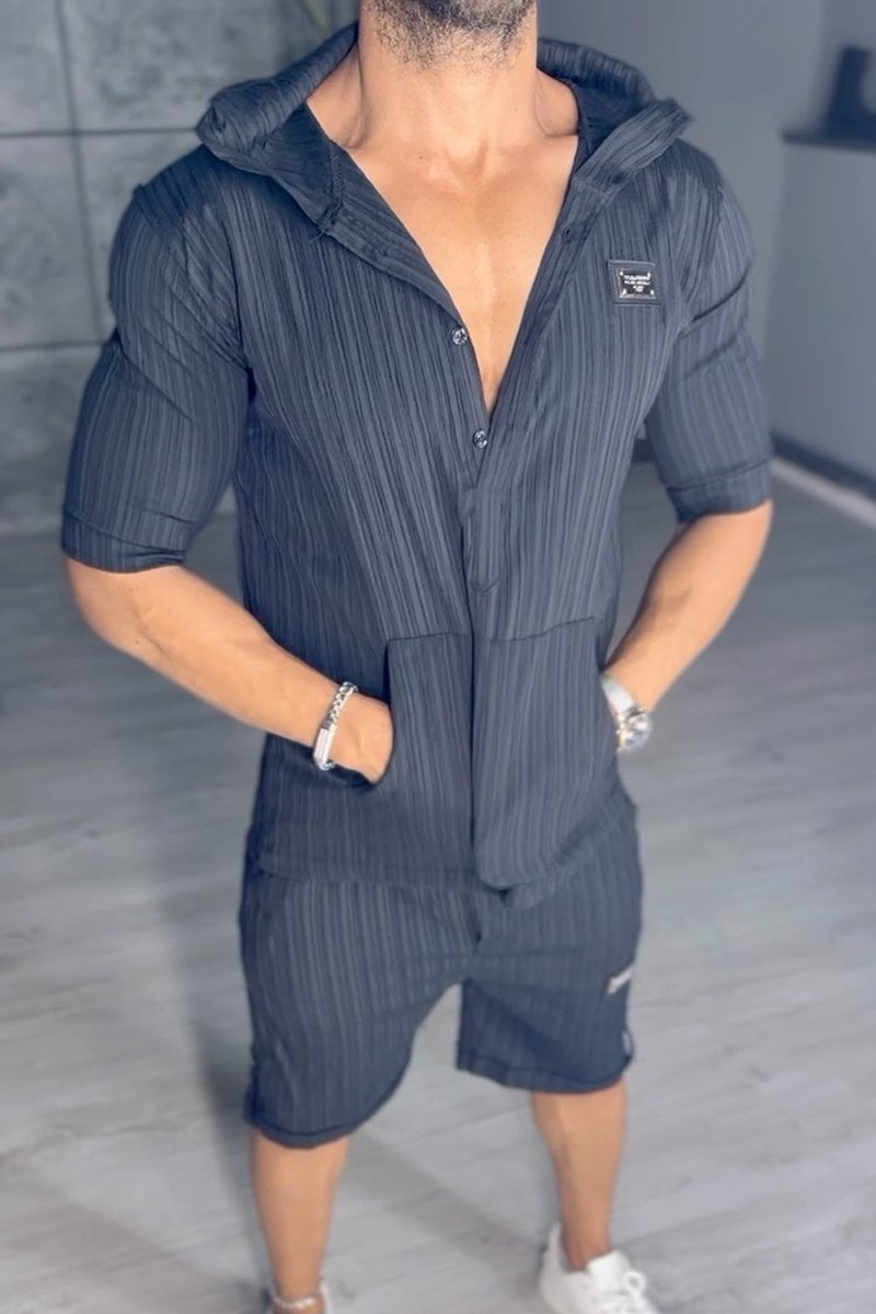 Išskirtinis vyriškas dviejų dalių komplektas su gobtuvu-LT