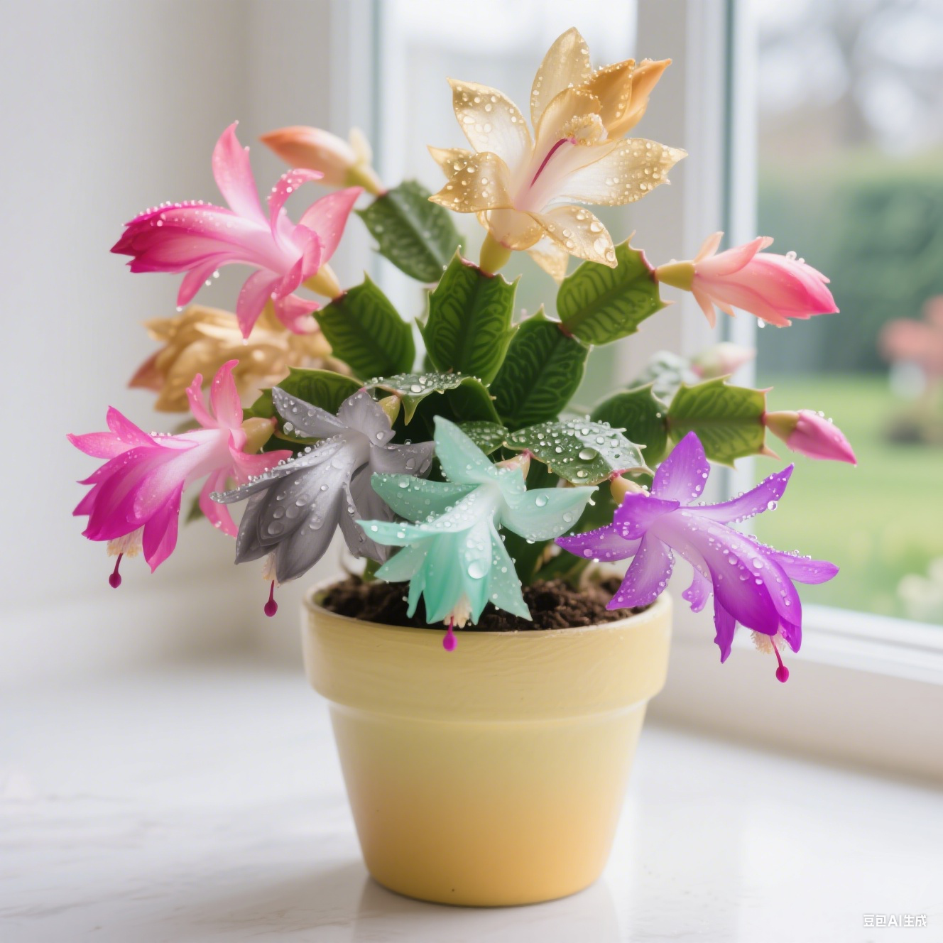 🦀Mieszane kolory cebul Schlumbergera – łatwe w pielęgnacji kwiaty w każdym odcieniu, nawet zimą ❄️🌈