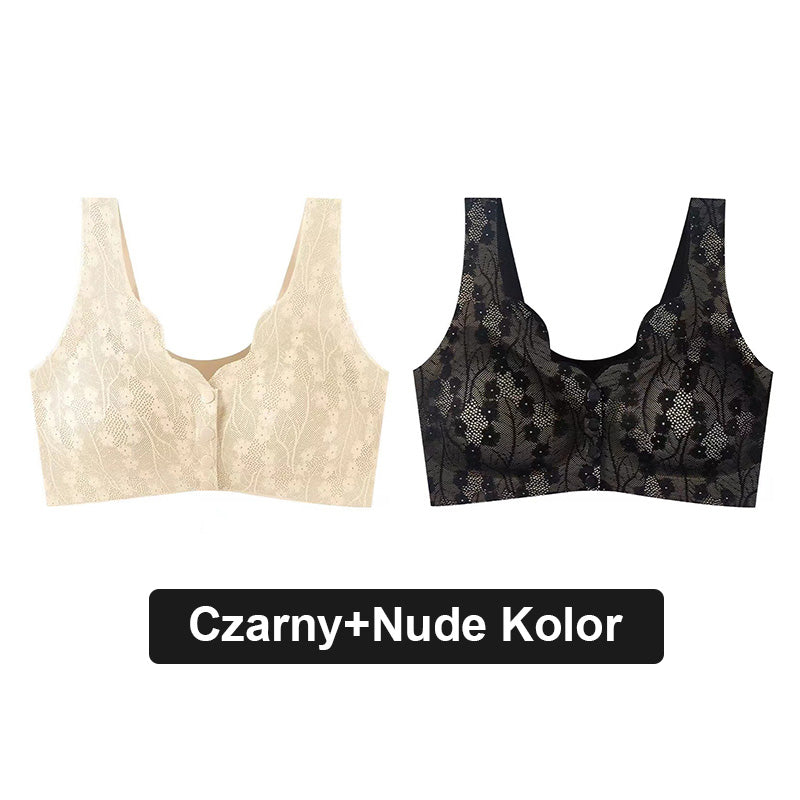 🩱Sexy, vzdušné a pohodlné čipkasti grudnjak väčšej veľkosti s gombíkmi