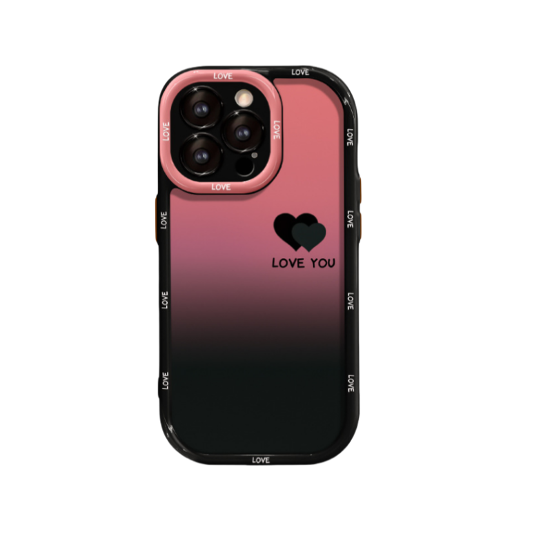 Matowe etui na iPhone'a z gradientem – KOCHAM CIĘ I SZCZĘŚCIE Smiley Designs